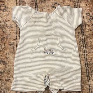 Kissy Kissy Blue and White Striped Bodysuit